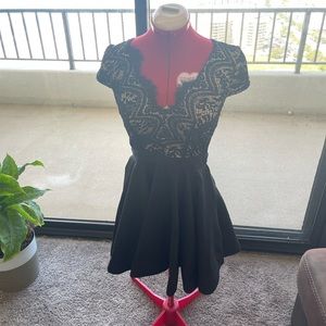 Black lace cocktail dress